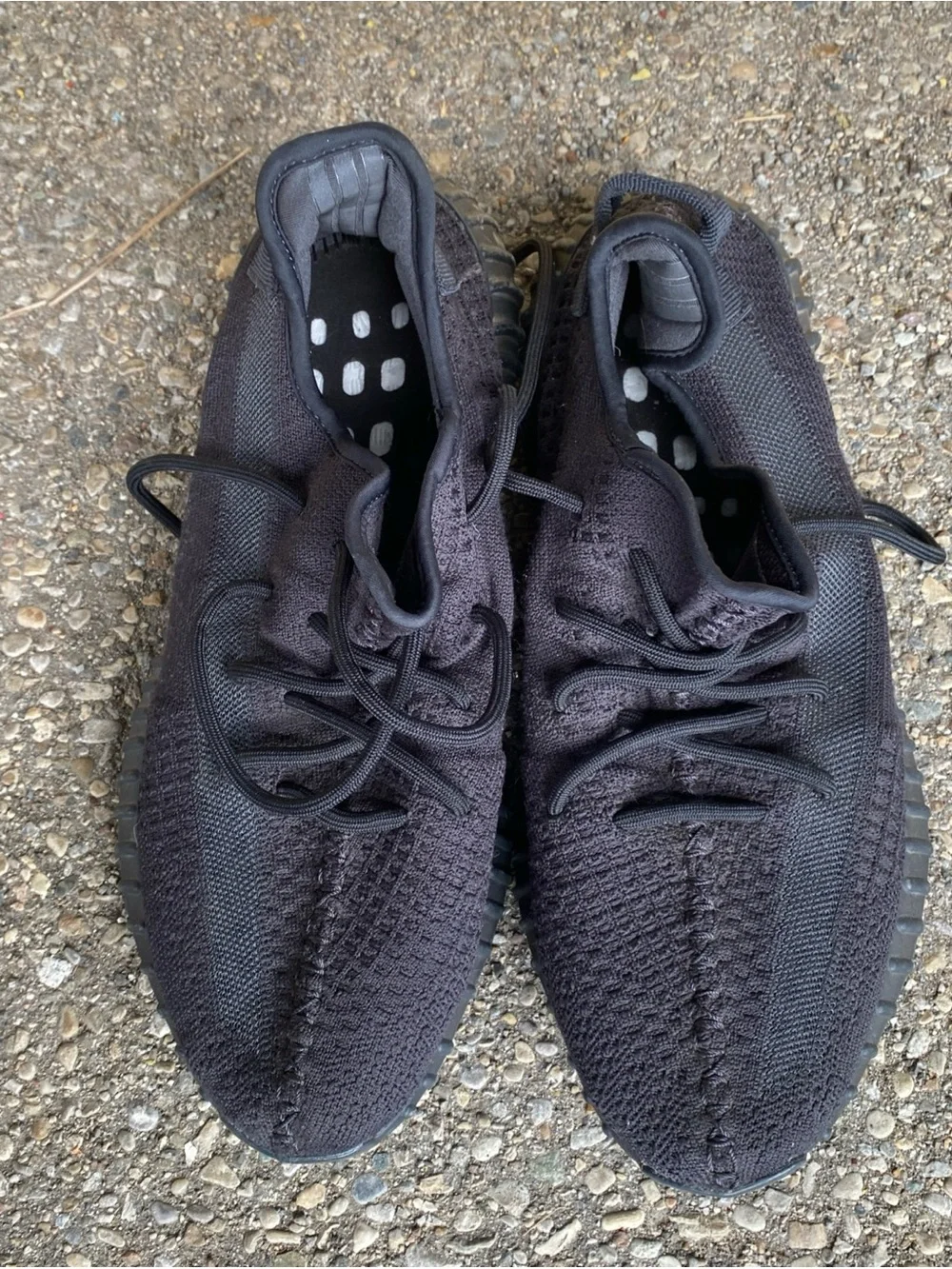 adidas Men's All-Black Knit Lace-Up Sneakers